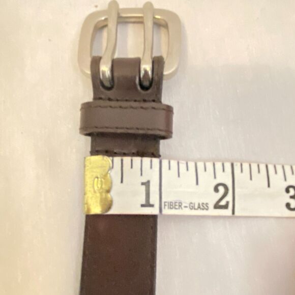 Unisex Belt XL Waist Umber Brown Bonded Leather Double Grommets Throughout - Picture 10 of 10